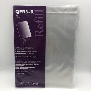 C.R. Gibson Vertical Recipe Keeper For Flip Binder QFR3-R Refill Set of 2 NIP
